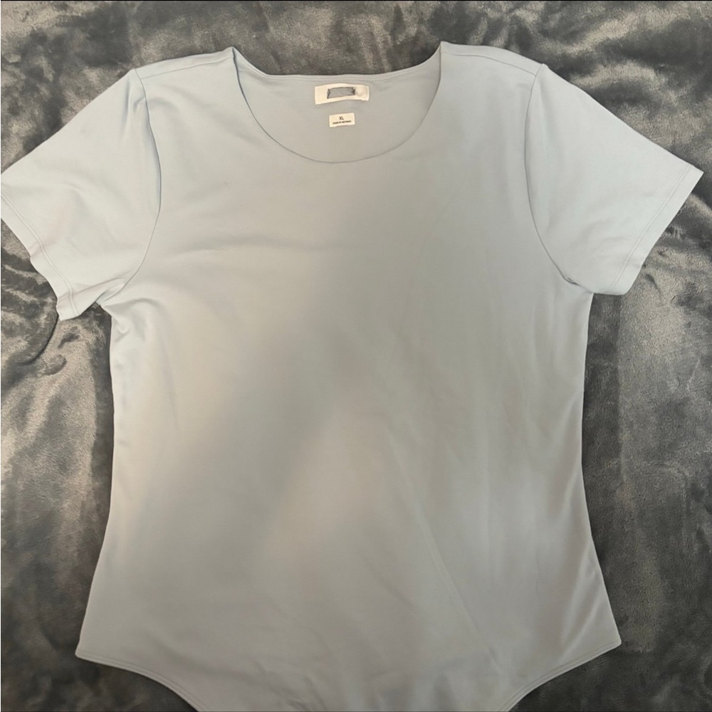 Babaton Sky Blue Short Sleeve Bodysuit